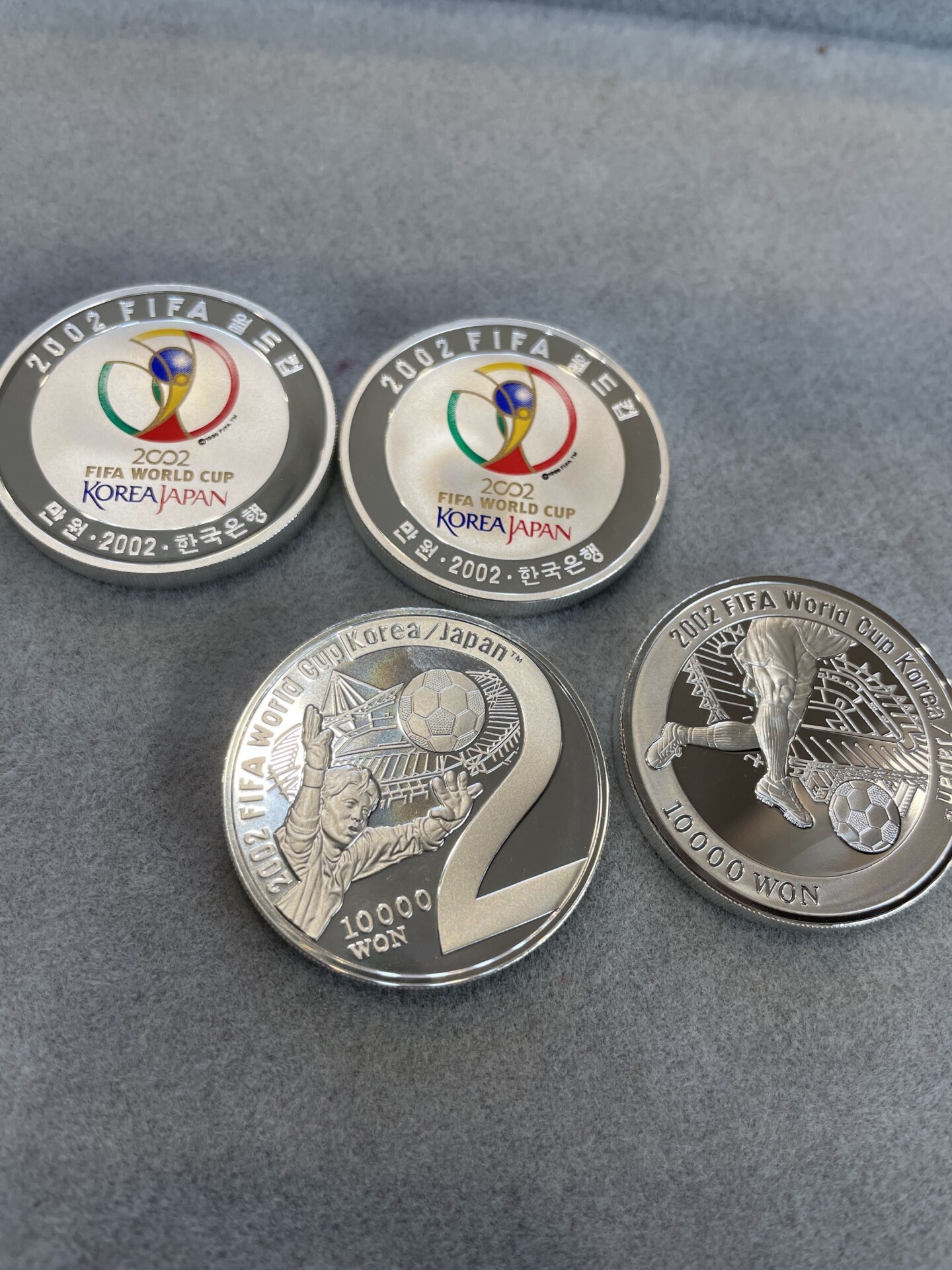 2002 FIFA WORLD CUP KOREA JAPAN 日韓ワールドカップ 記念銀貨 10000ウォン 4枚セット
