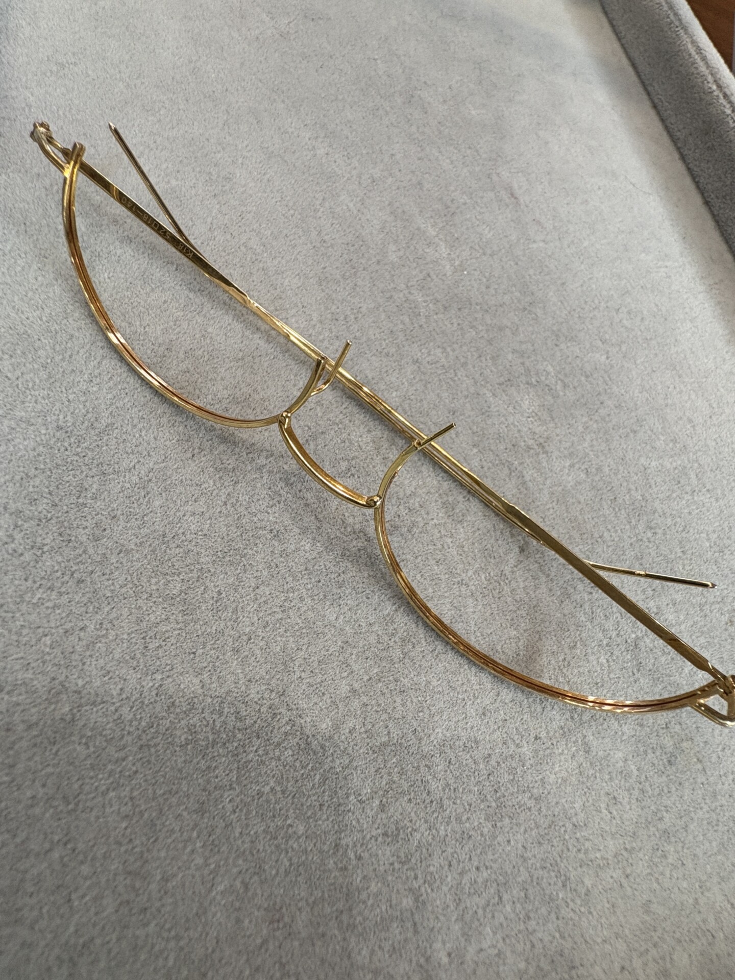 Old 18-karat gold-rimmed glasses