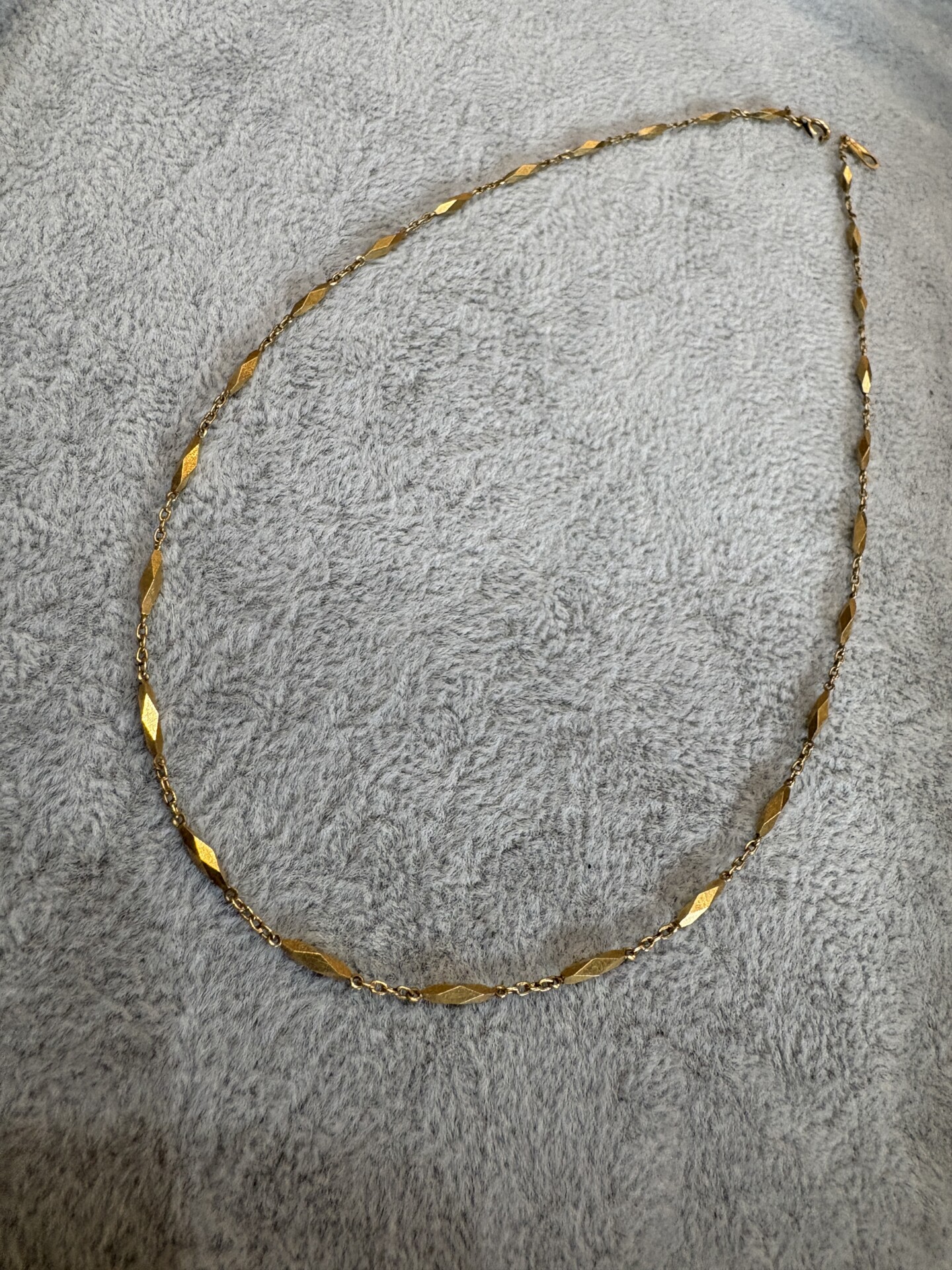 昔の切子の18金のステーションネックレス